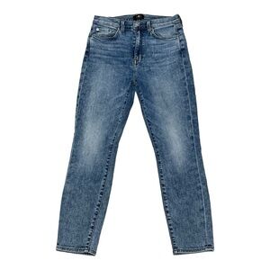 7 For all Mankind Blue Skinny Mid Rise Jeans Size 28